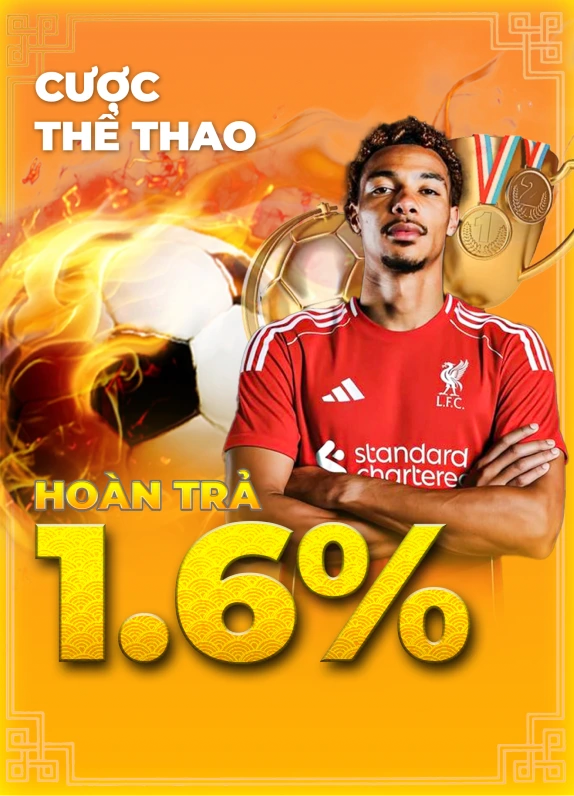 cược thể thao hoàn trả 1.6%